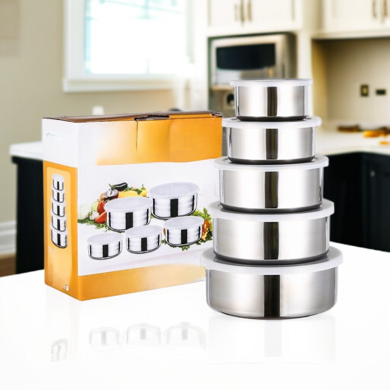 스테인리스 식품 보관 용기 세트 (5개입)