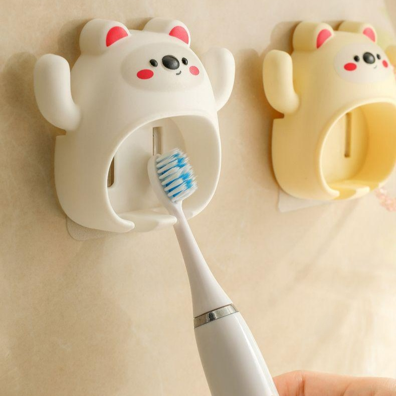 카툰 무타공 칫솔 거치대 욕실 화장실 수납 선반