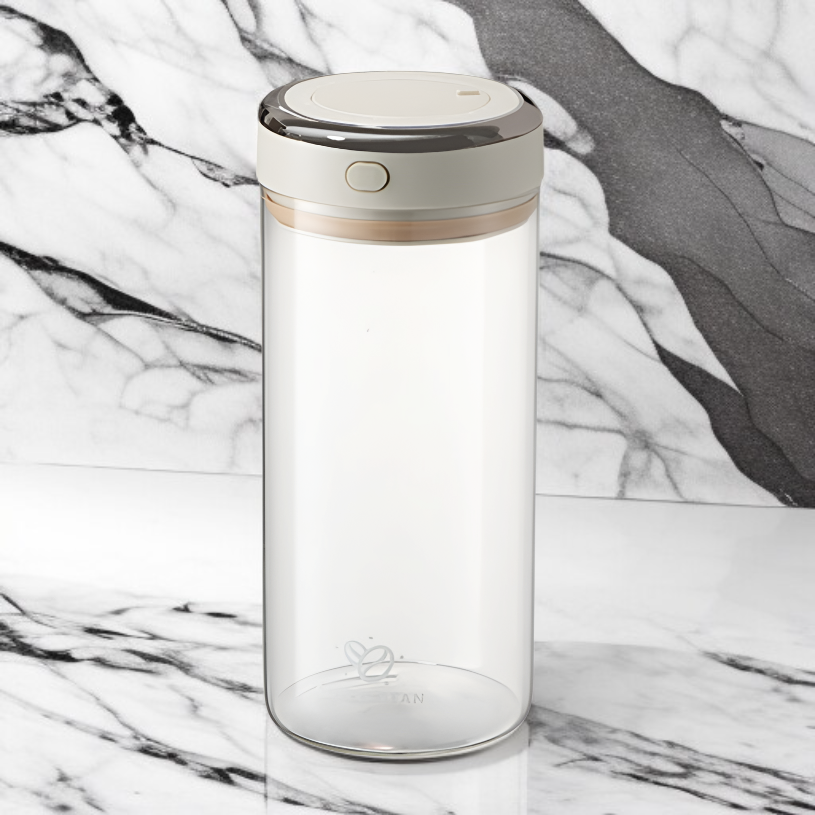 Modern glass jar for coffee preservation