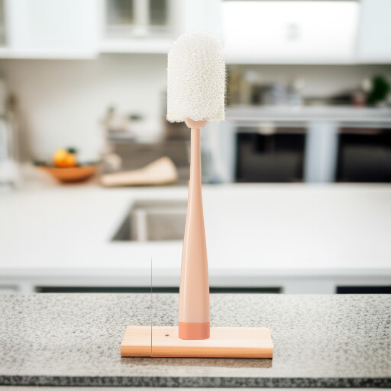 Multipurpose Sponge Cleaning Brush for Cups and Bottles, Detachable Head Design
