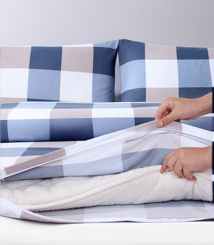 Cotton quilt folded showing thickness and quality