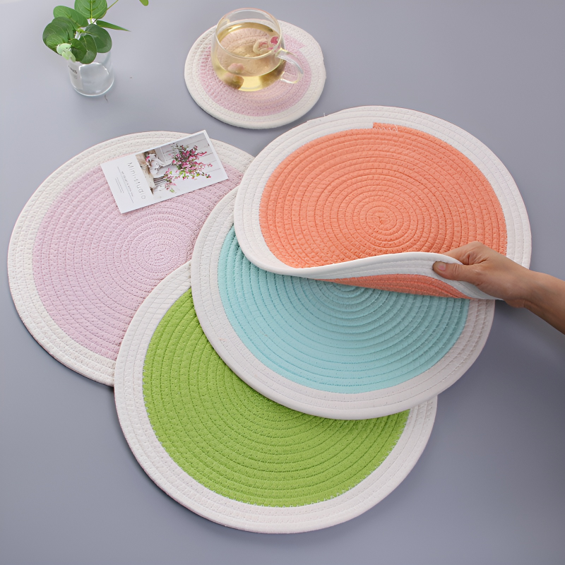 Cotton rope woven placemats