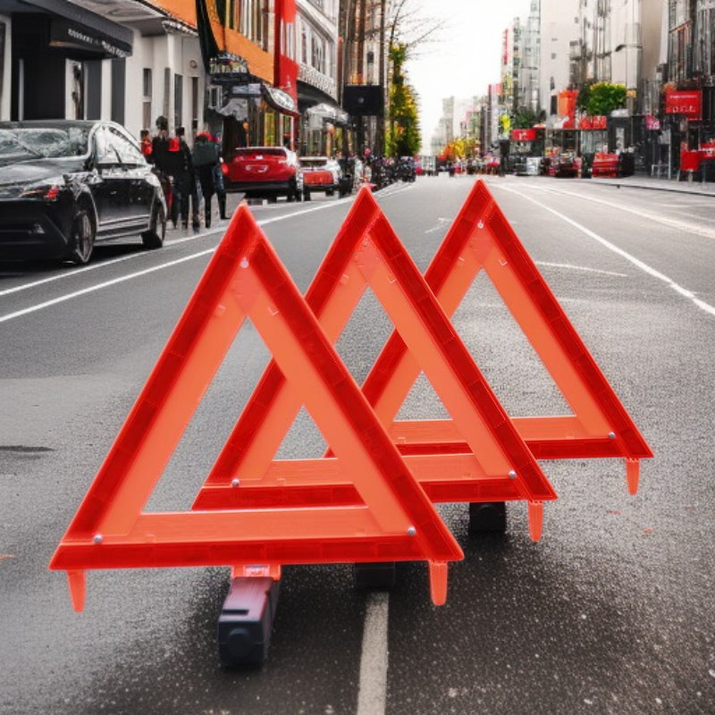 American style triangle warning sign