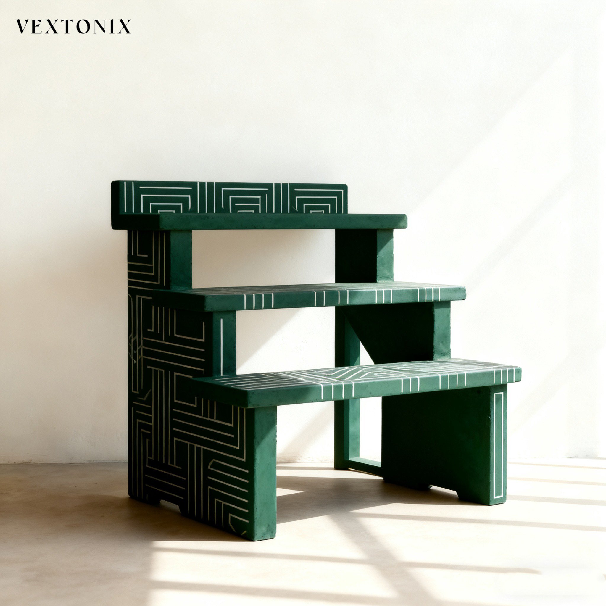 ชั้นวางต้นไม้ในสวนแบบบันไดหลายชั้น