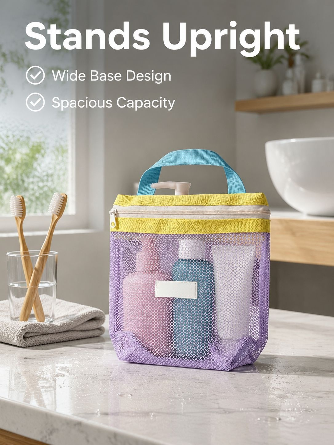 JMY - Portable Waterproof Mesh Toiletry Bag