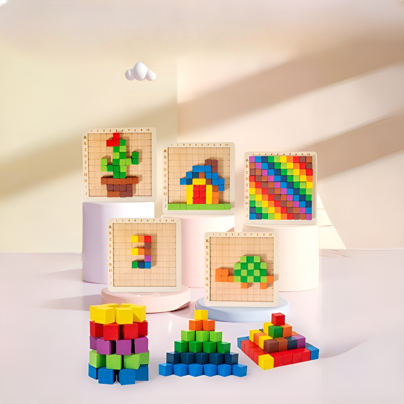 어린이용 색상 정육면체 블록