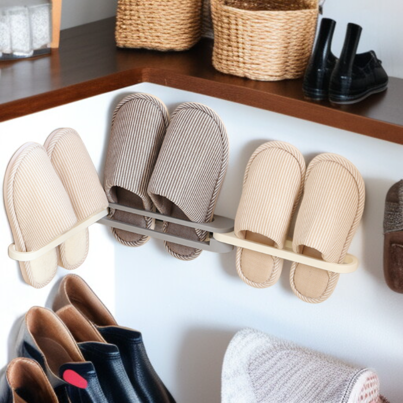Bathroom Wall-mounted Punch-free Slipper Rack