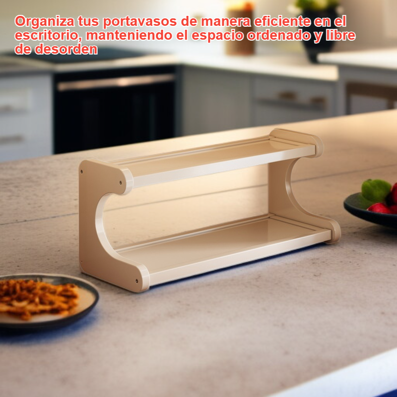Estante de almacenamiento para portavasos de escritorio