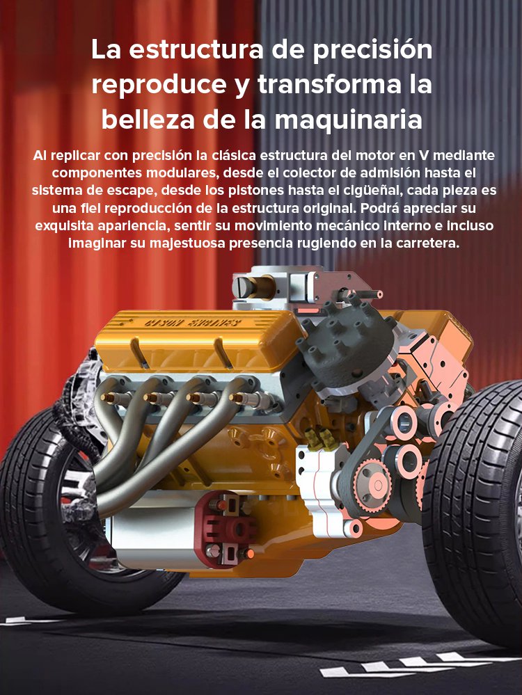 Nuevo modelo de adorno motor V8
