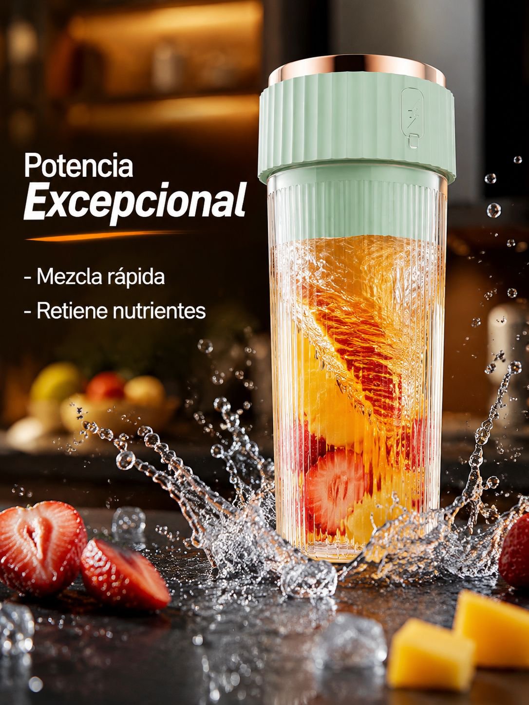 Vaso exprimidor portátil recargable
