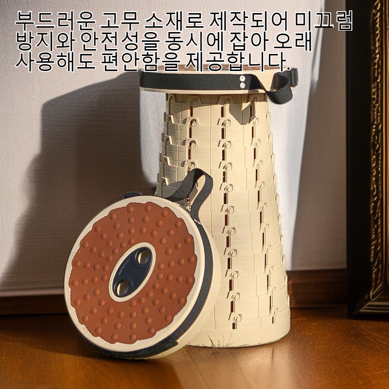 부드러운 고무 소재의 접이식 높이 조절식 텔레스코픽 스툴