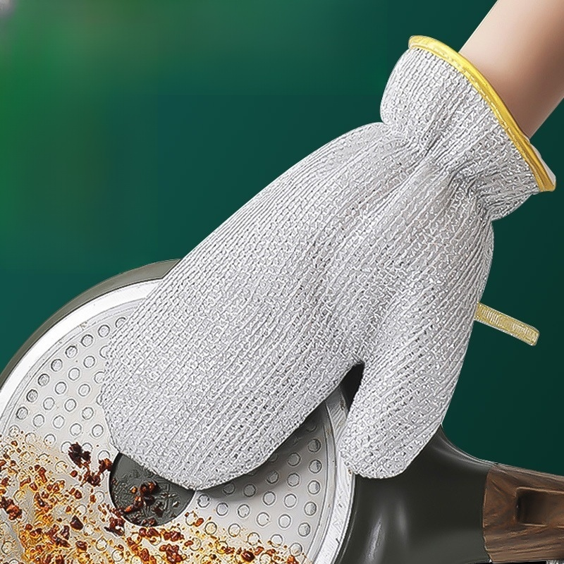 Guantes para lavar platos con hilo de plata