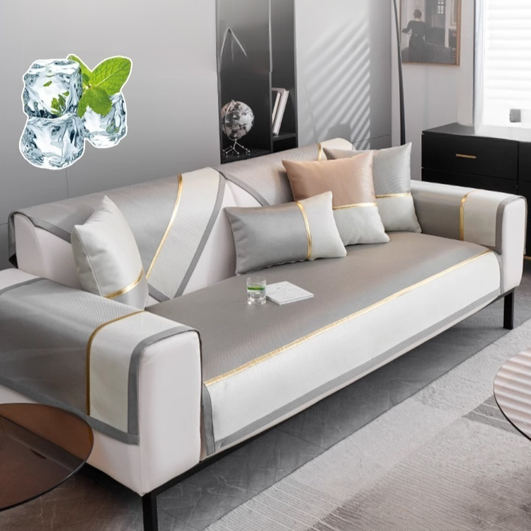 涼感シルクソファ枕カバー・滑り止め機能付き