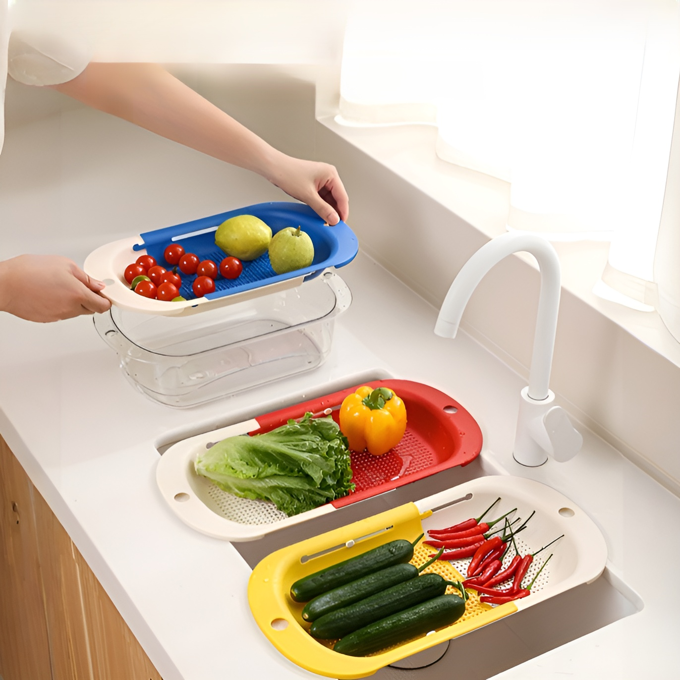 ドーパミン 引き込み式排水バスケット キッチンシンク排水ラック 果物と野菜フィルターバスケット アーティファクト