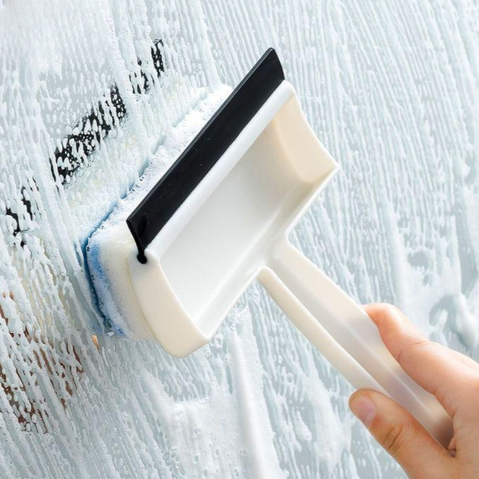 日本衛生間牆面清潔刷 浴室瓷磚刷子 家用擦窗戶玻璃鏡子神器 刮水器