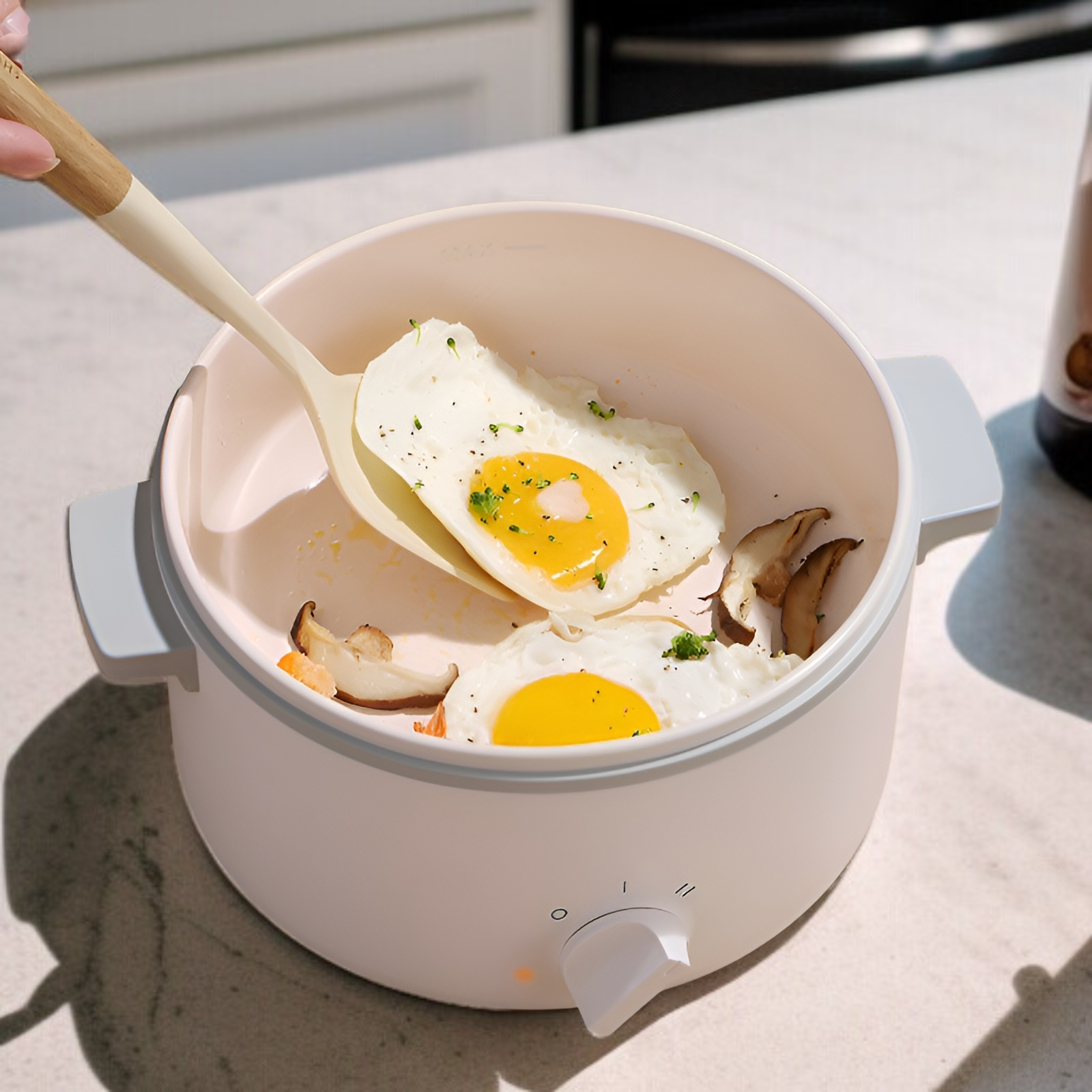 Asztali többfunkciós elektromos pároló, 1,5L kapacitás, két szintes kialakítás, penészálló