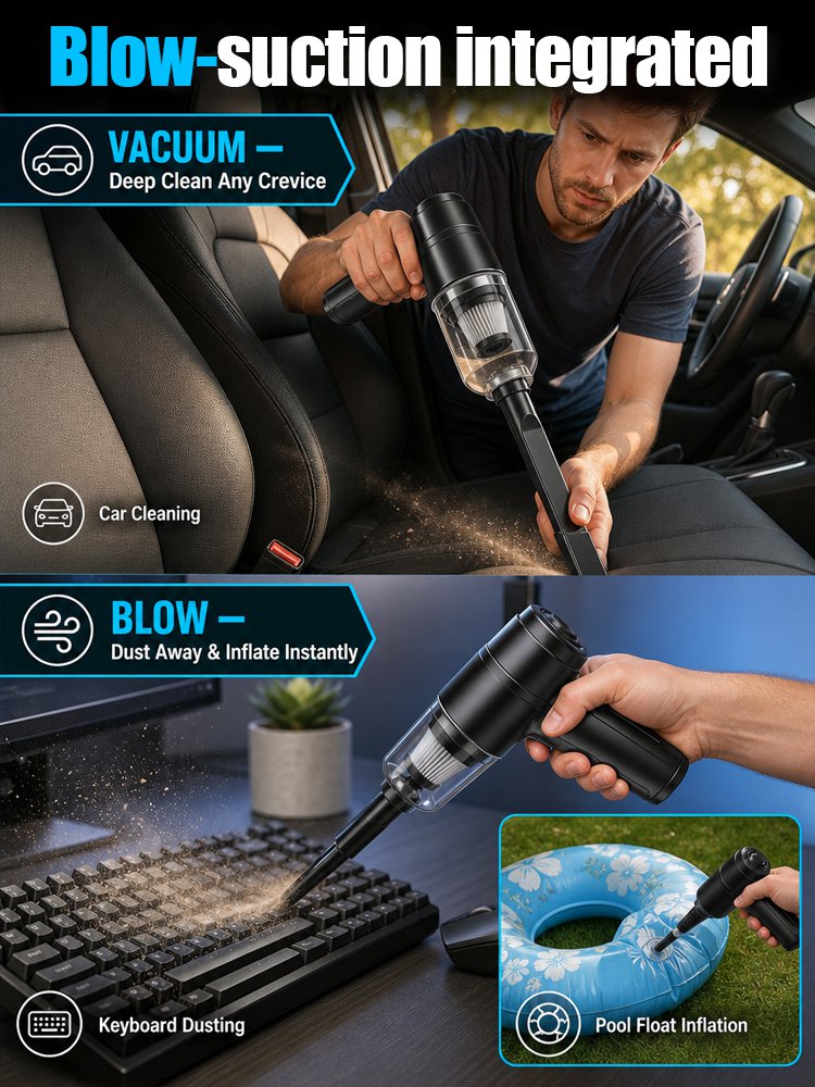 Wireless Charging Portable Car Vacuum Cleaner
