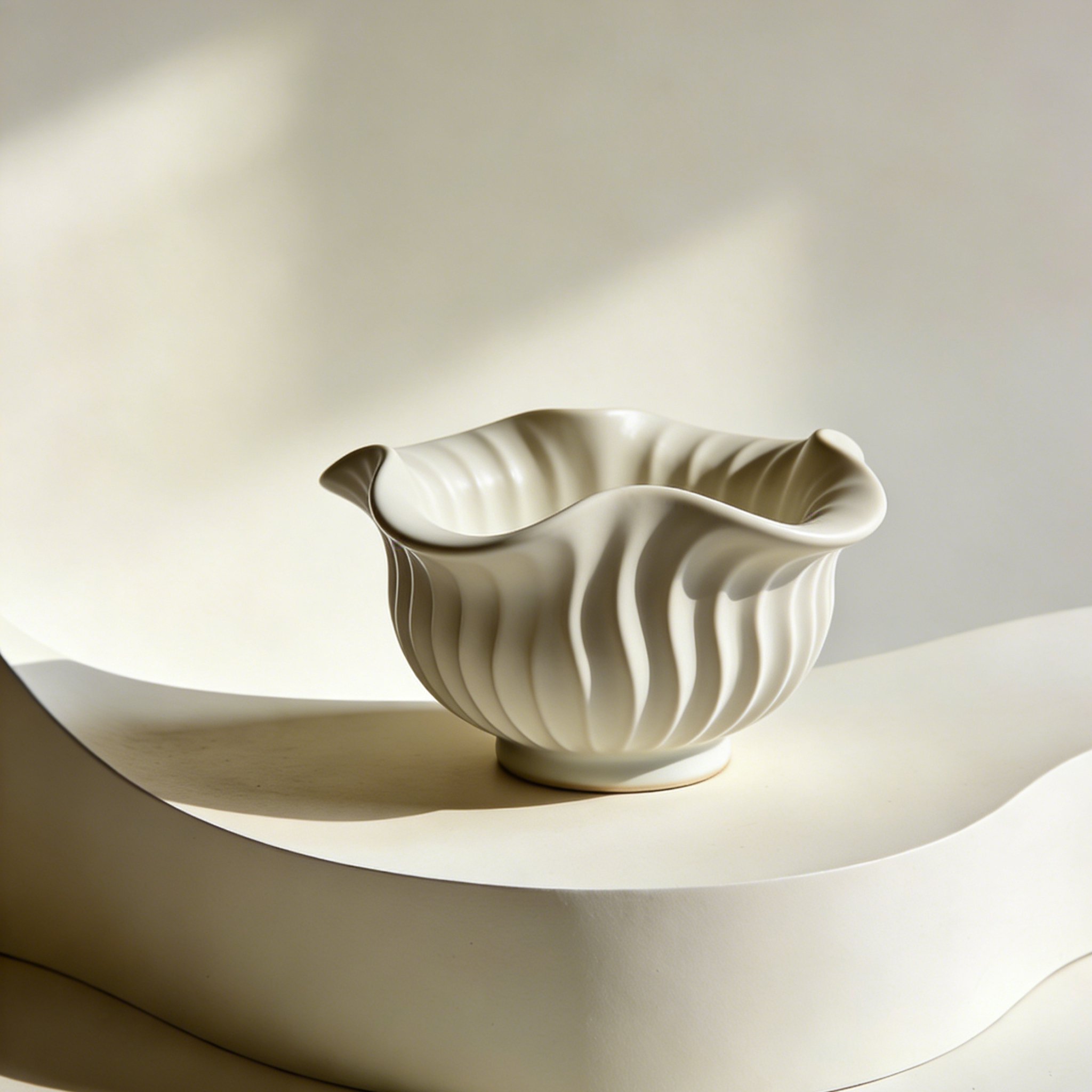 北欧風デザインの陶器製果物皿