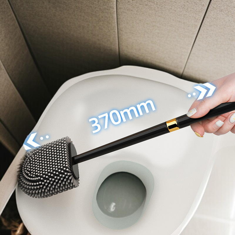 行き止まりのない新しい浴室用トイレブラシ、家庭用壁掛けトイレ用シリコンブラシ、浴室用長柄トイレ掃除用アーティファクト