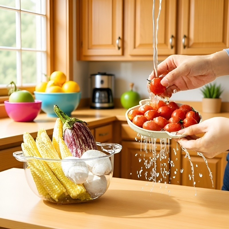 Transparent drain basket with lid