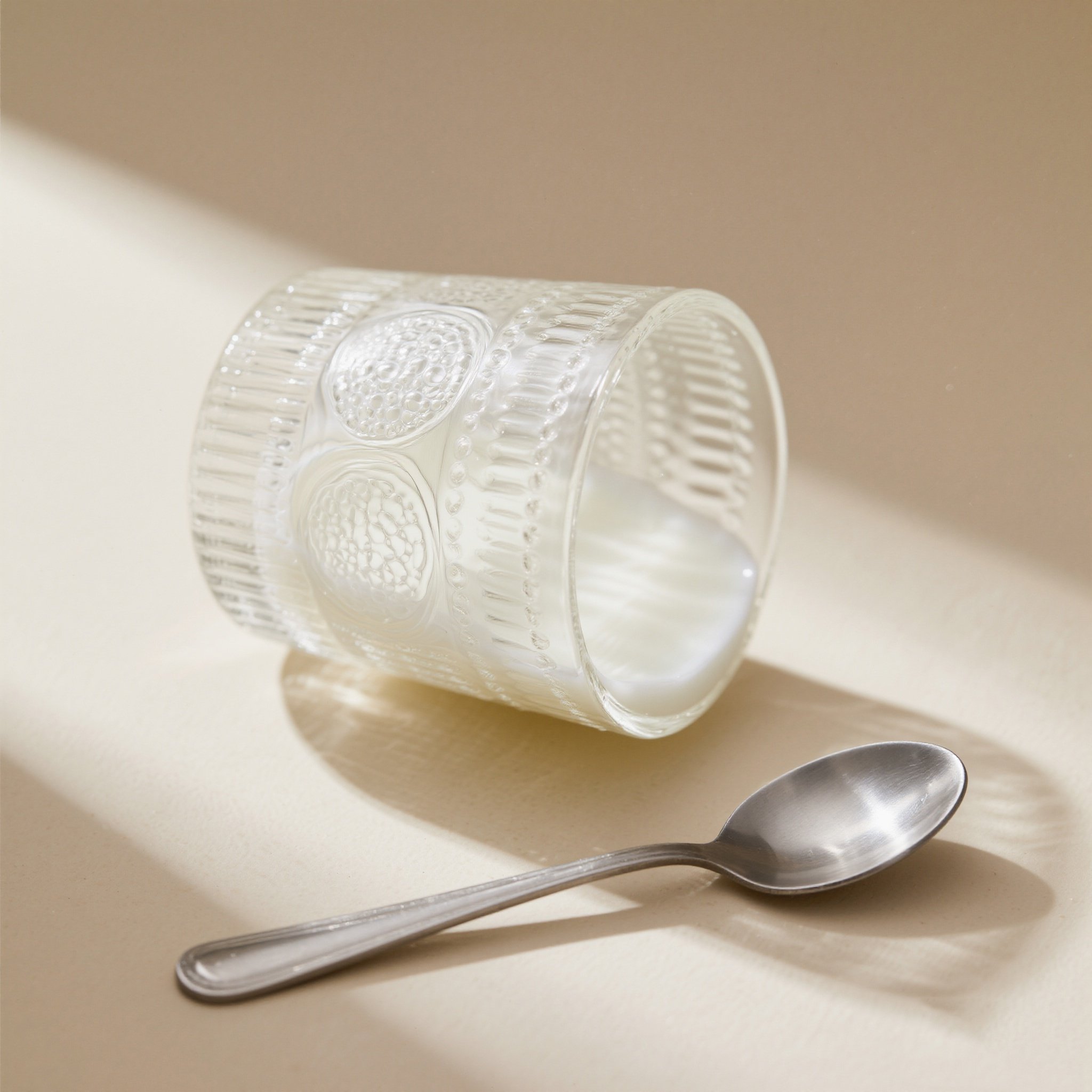 แก้วน้ำแก้วใสลายสวยงาม แพ็คคู่ 2 ใบ