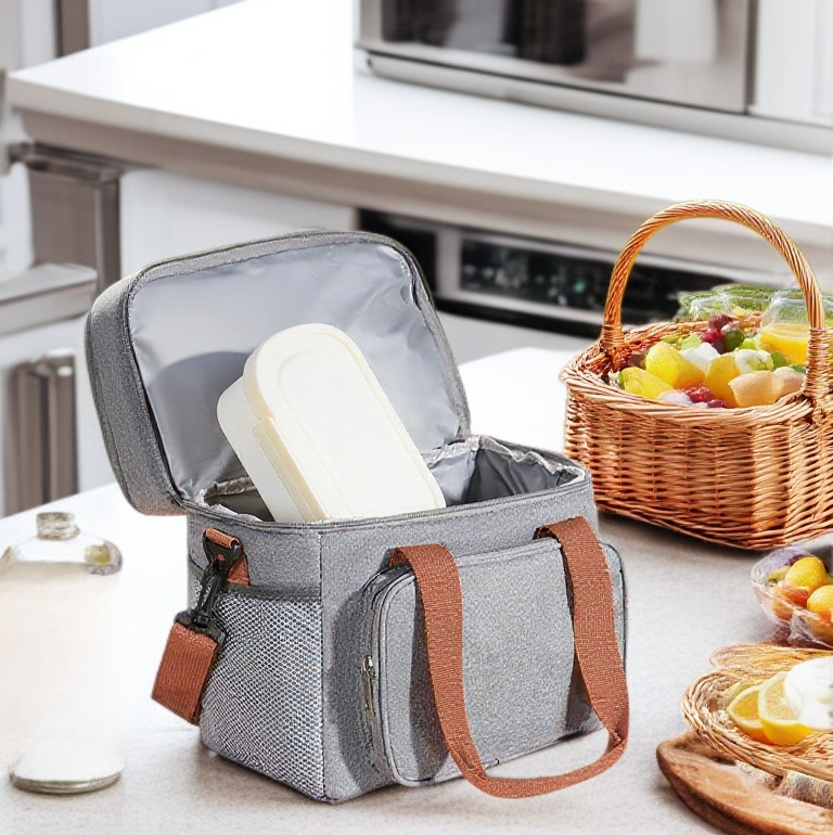 Expandable lunch box with separate compartments for snacks and meals