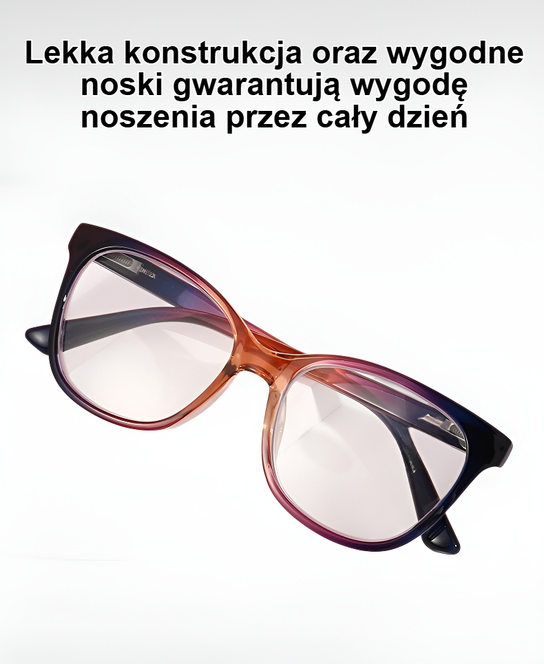 Stylowe okulary do czytania z filtrem światła niebieskiego na białym tle