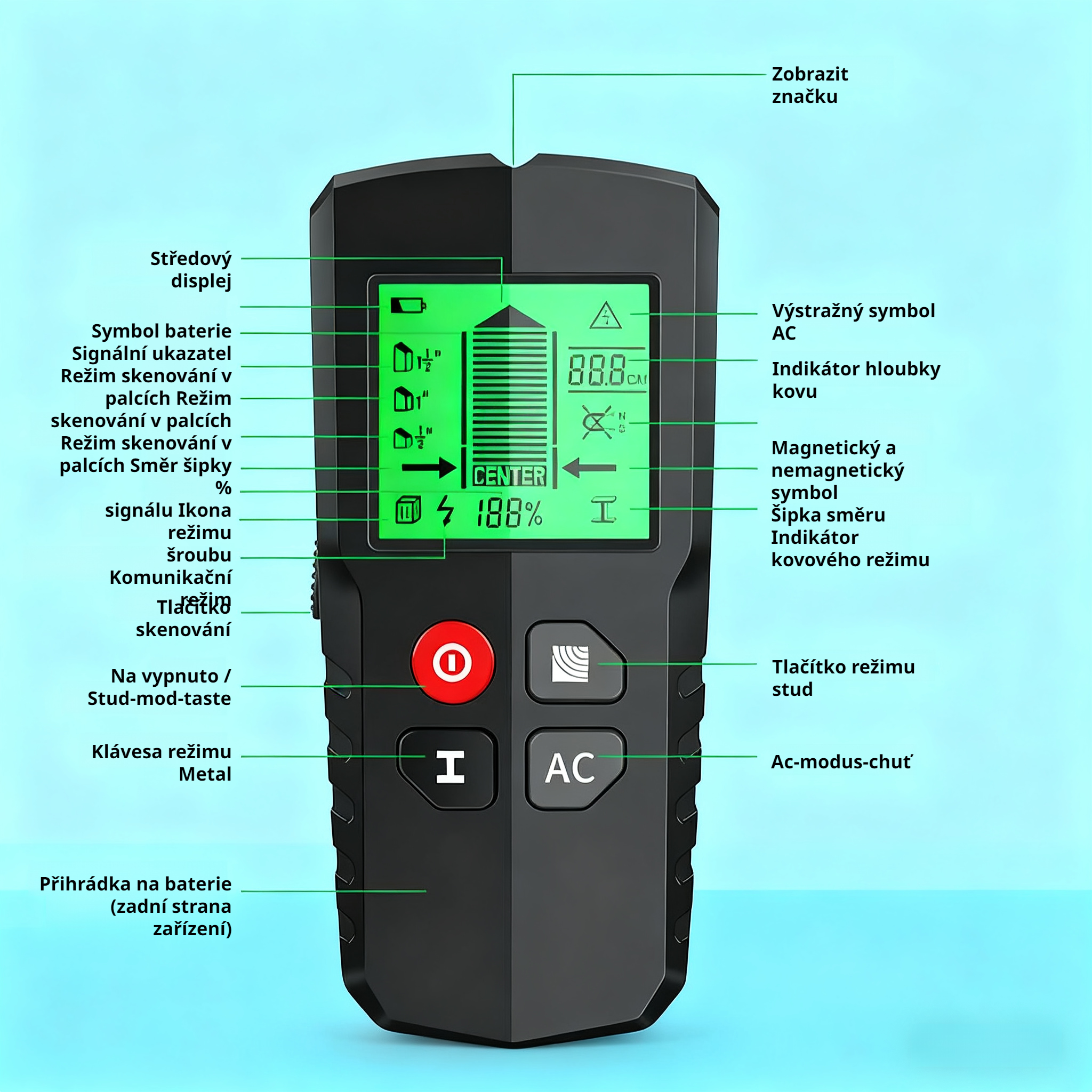 5v1 detektor šroubů do zdi
