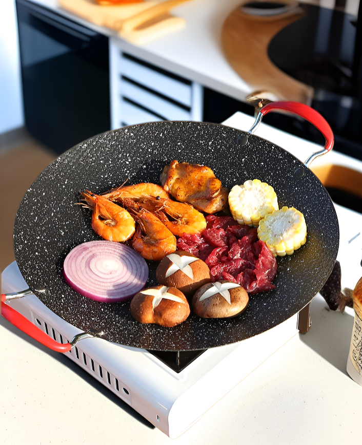 Easy clean portable baking pan for home and outdoor use