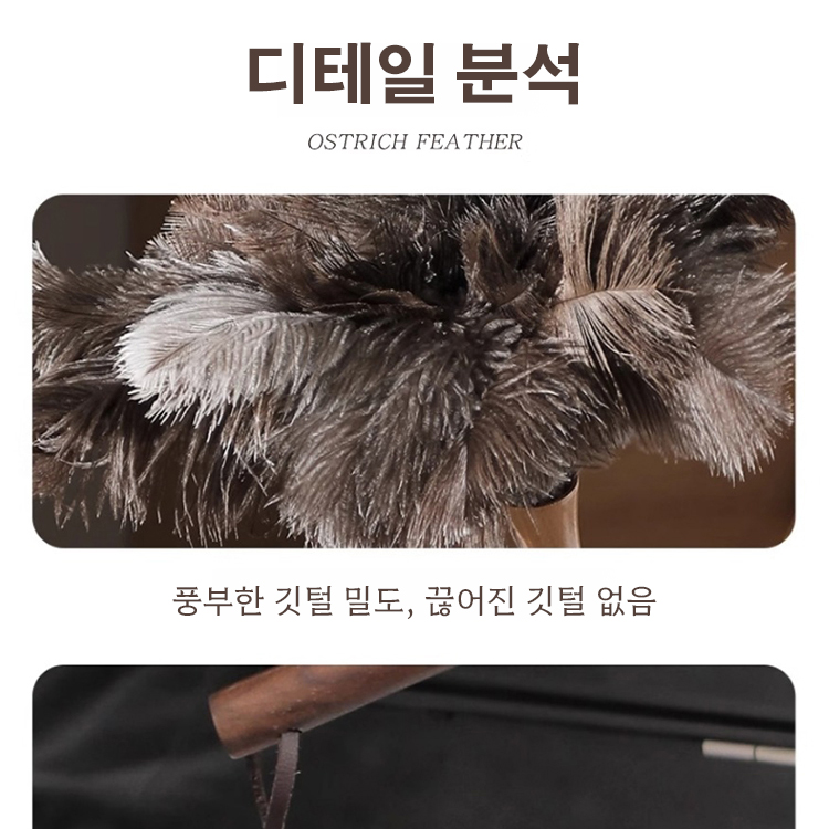 밀도 높은 타조 깃털  먼지털이
