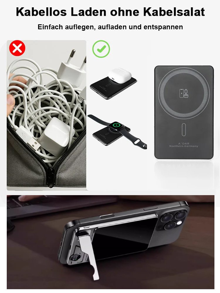 Neue magnetische 3-in-1 kabellose Schnelllade-Powerbank
