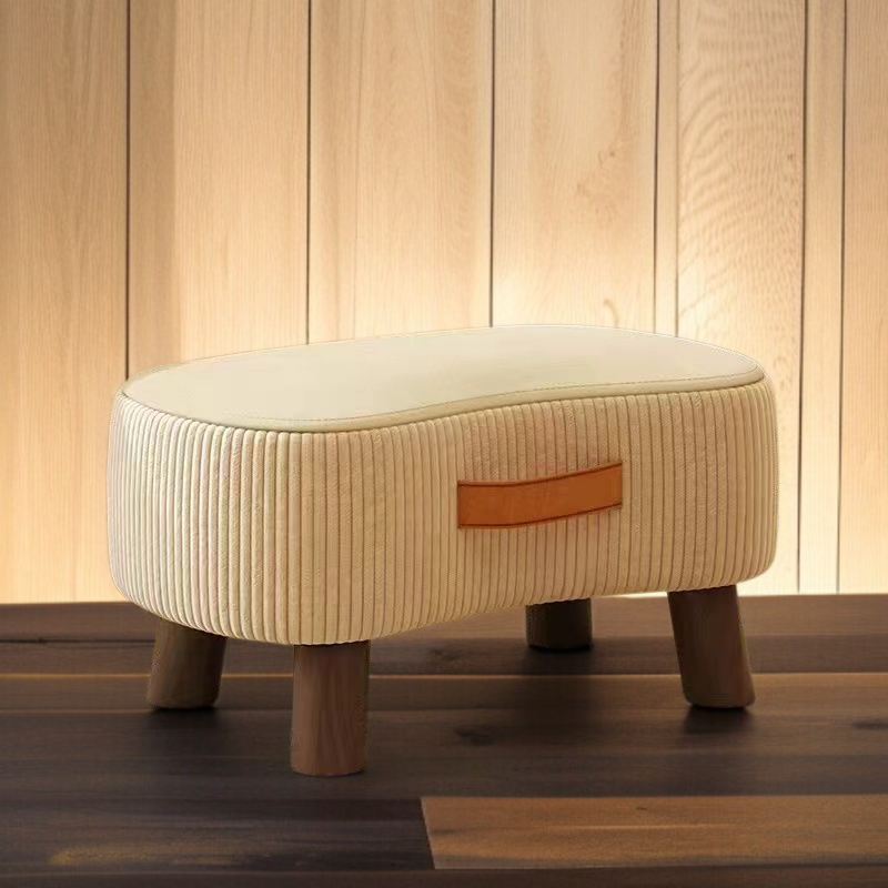 Tragbarer Fußhocker aus Massivholz, Schuhwechsel- und Couchtischhocker für das Wohnzimmer