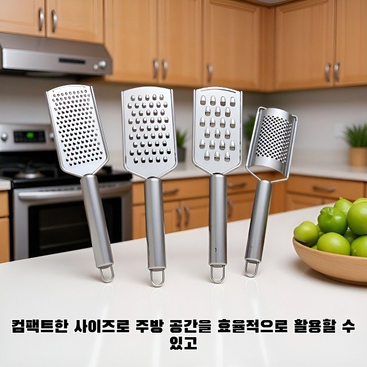 야채를 강판하는 다기능 스테인리스 강판 사용 예시