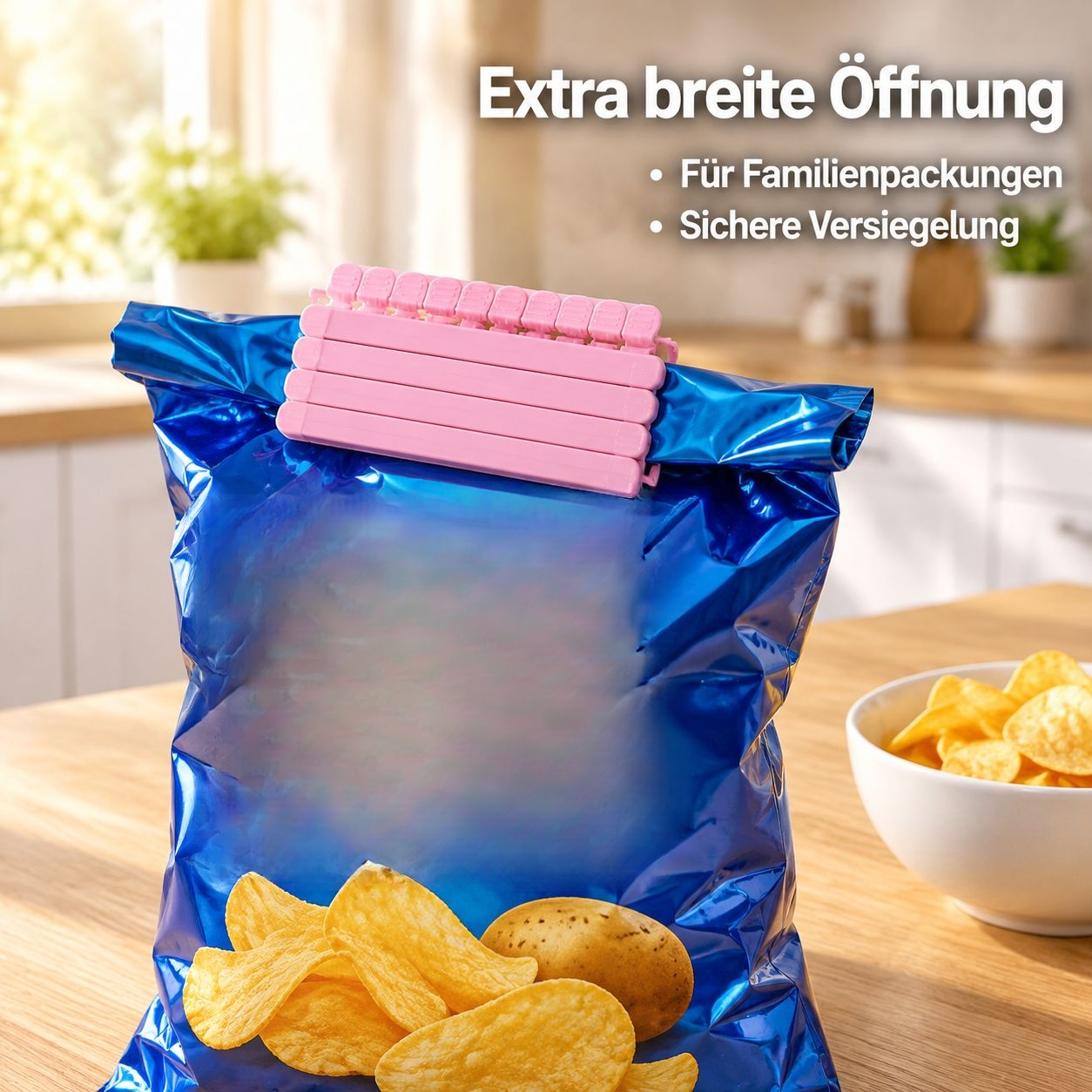 Große Beutelverschluss-Clips für Lebensmittel & Snacks Frischeklammern