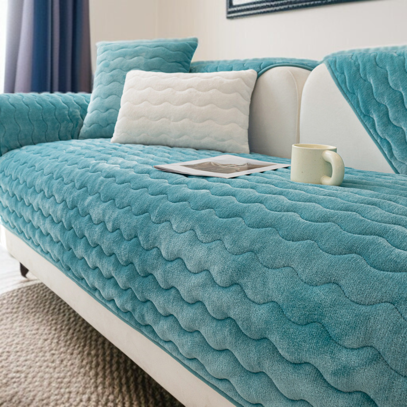 겨울 소파 커버 미끄럼 방지 두꺼운 보풀 대두 섬유 소파 커버 커버