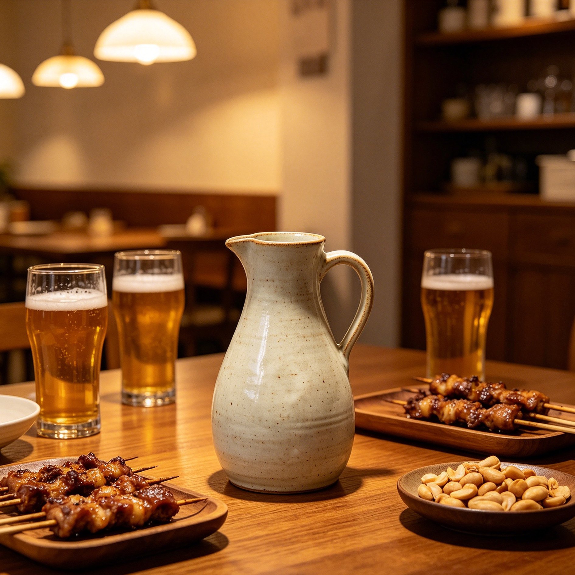 Detailansicht des Grobkeramik-Dekanter aus Jingdezhen