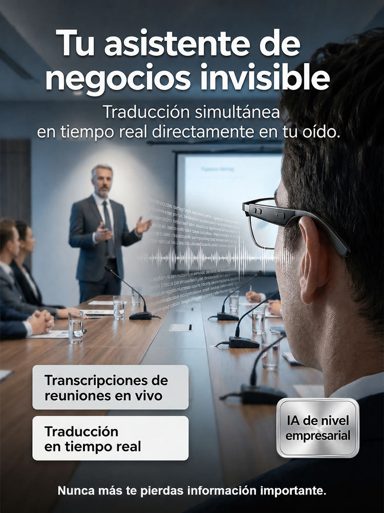 【Gafas AR multifuncionales】traducción sin retraso- Zoom + tinte inteligentes- Grabación de reuniones