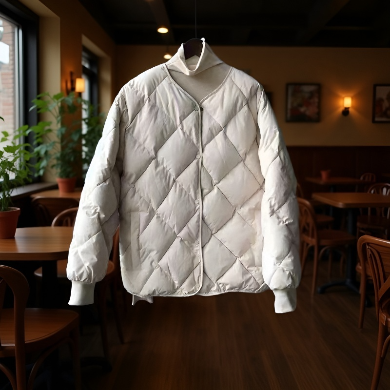 レディーススリムフィットダウンジャケット背面デザイン