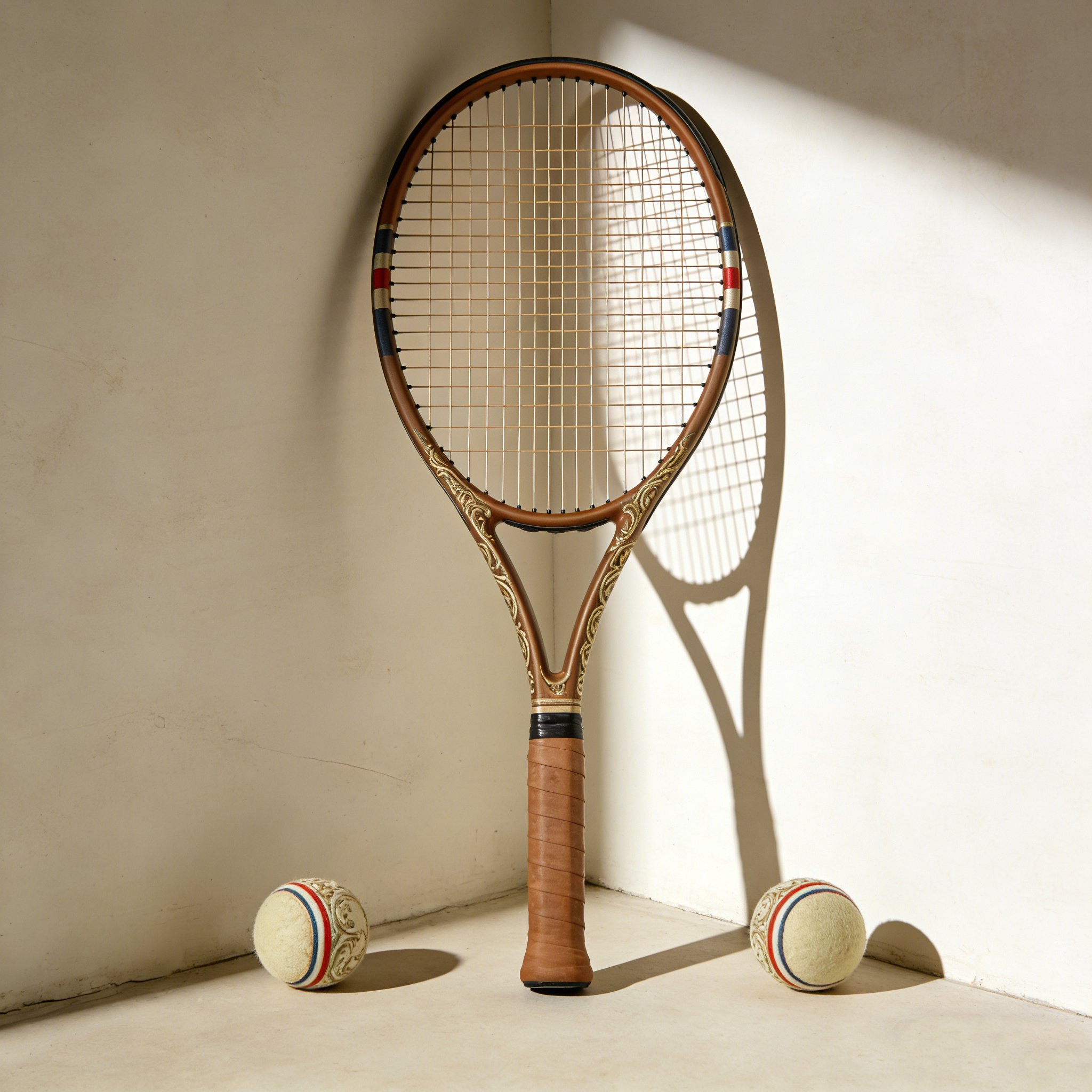 Ensemble de tennis : une raquette et deux balles