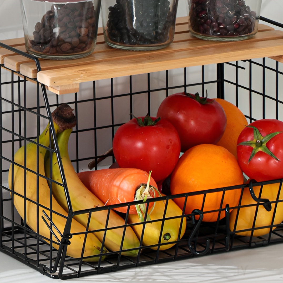 Multifunctional Wall-Mounted Kitchen Storage Basket