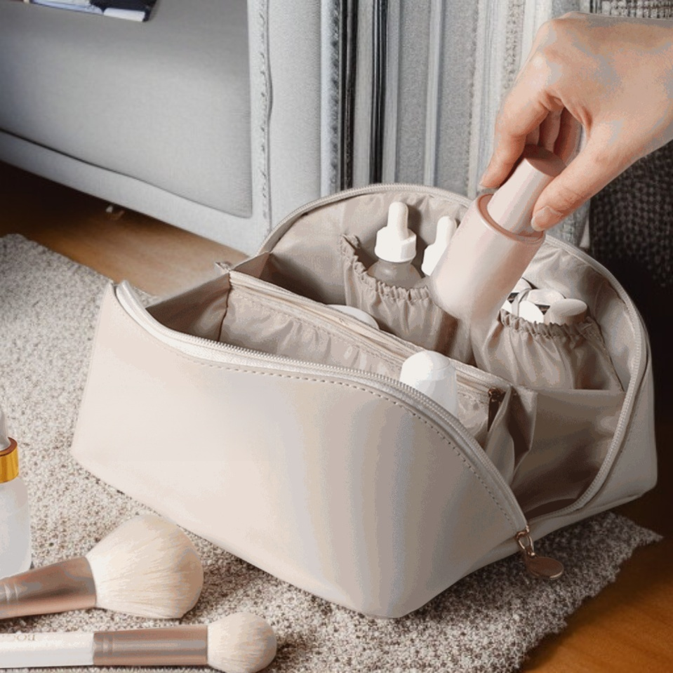 여행용 대용량 화장품 파우치 베개형 인스타 스타일