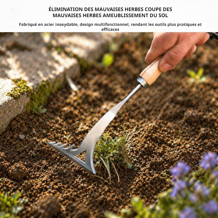 Couteau coupe-herbe en action dans le jardin