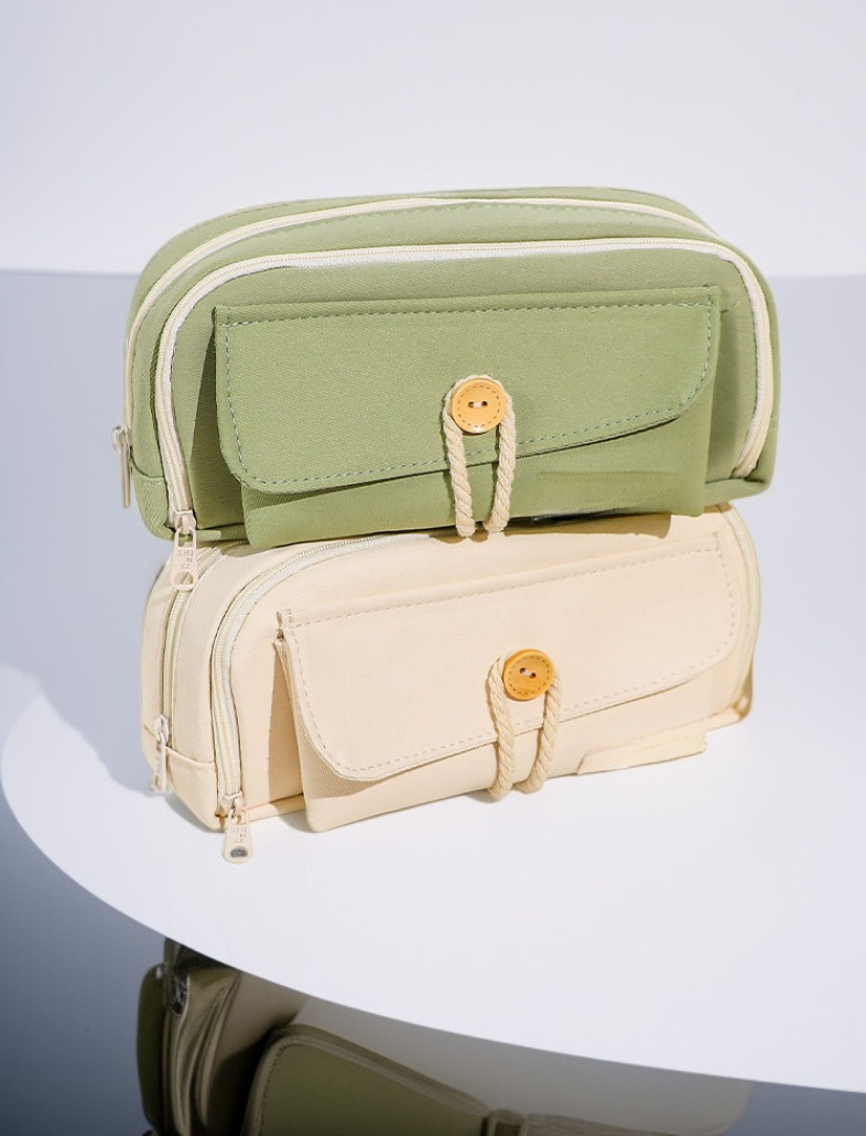 Portable Japanese style pen bag on desk