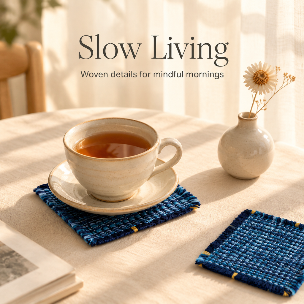Cotton Linen Embroidered Coaster Decorative Coffee Table Heat Resistant Anti-Scald Mat