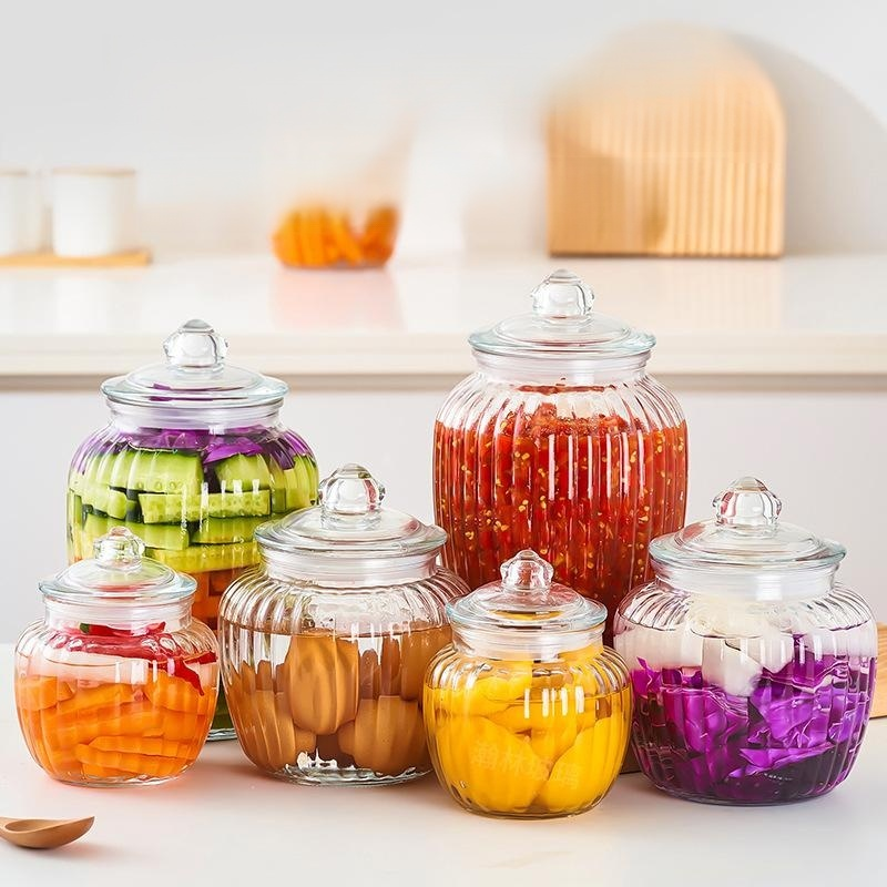 Large-capacity thickened glass airtight jar