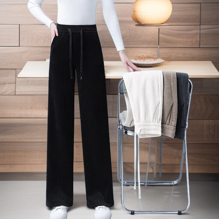 ウエストゴム美脚ワイドパンツ