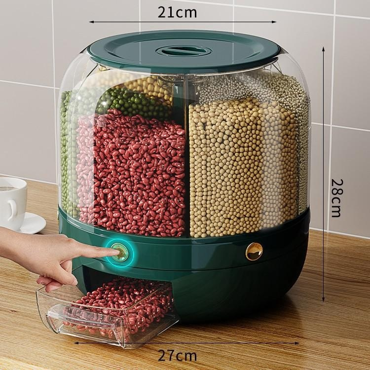 Rotatable Multi-Grain Rice Barrel, Pest-Proof and Sealed Rice Storage Container
