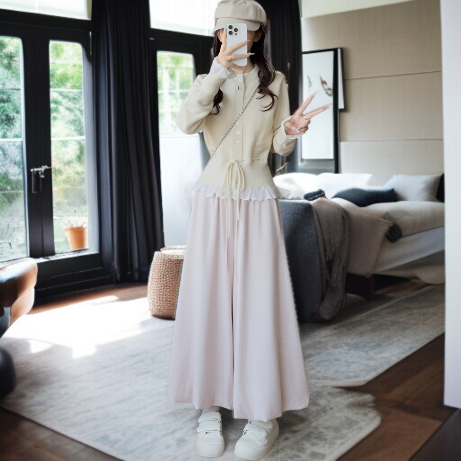 데일리룩 여성 와이드 팬츠 스타일링