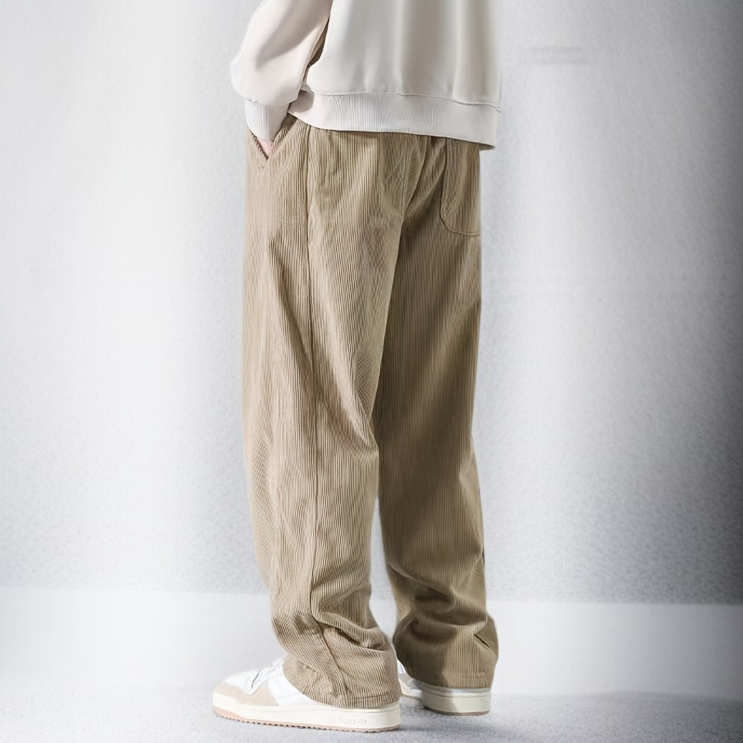 Men's fashion casual pants with corduroy texture