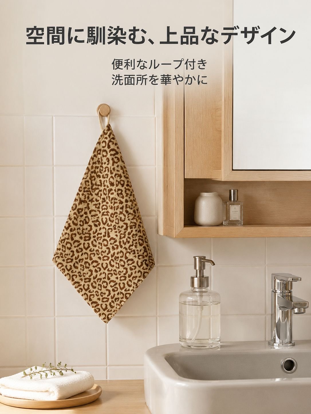 厚手のレオパード柄家庭用吸水タオル（毛抜けしない）